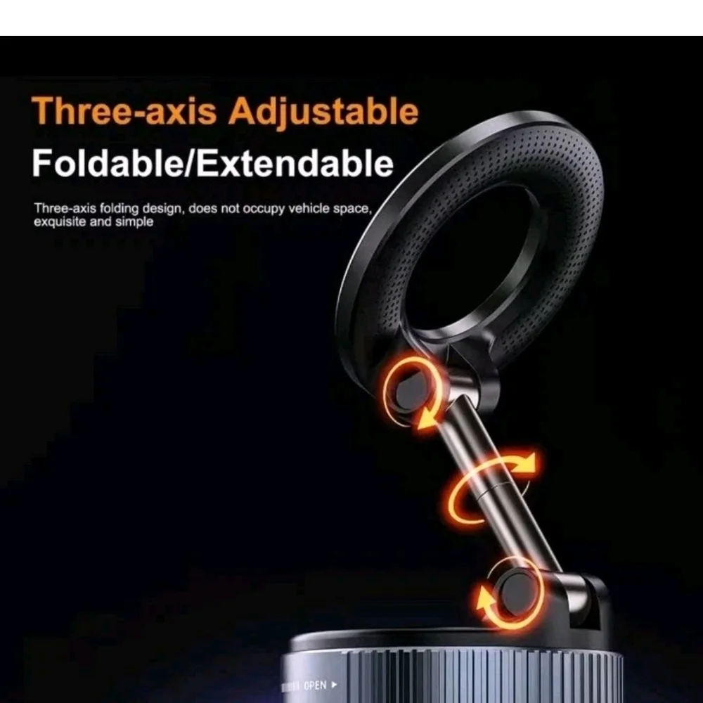 Foldable 360° Magnetic Phone Mount – Black
